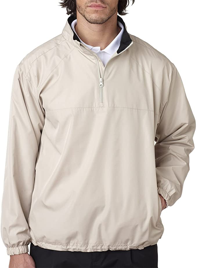 Mens UltraClub Micro-Poly Quarter Zip Golf Windshirts