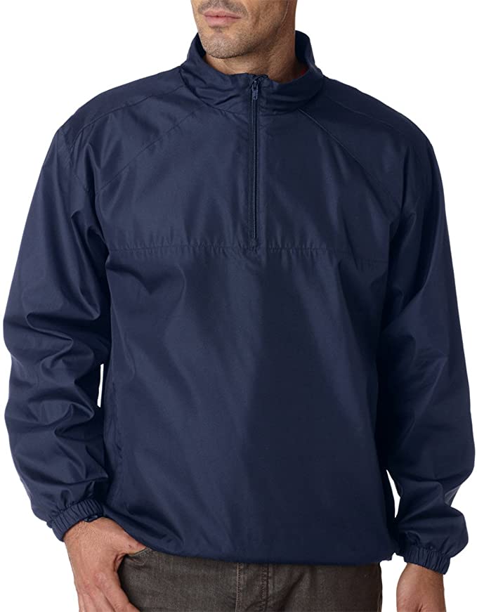 UltraClub Mens Micro-Poly Quarter Zip Golf Windshirts