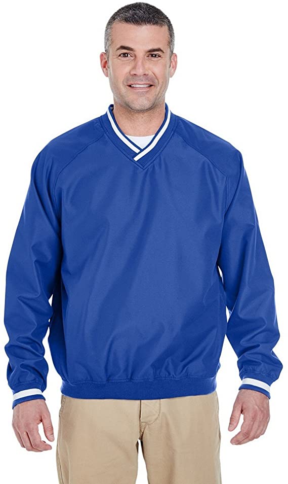 Mens UltraClub V-Neck Golf Windshirts