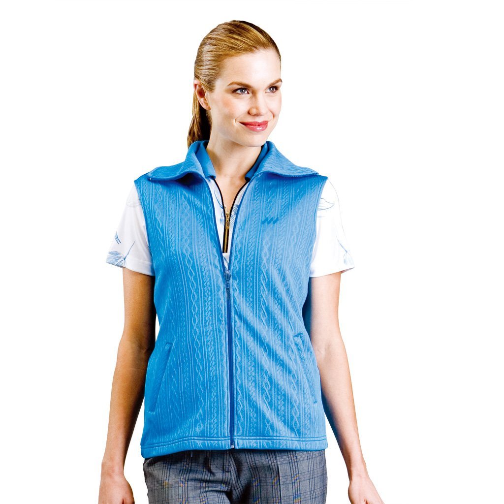 Monterey Club Womens Double Cable Texture Detail Golf Vests