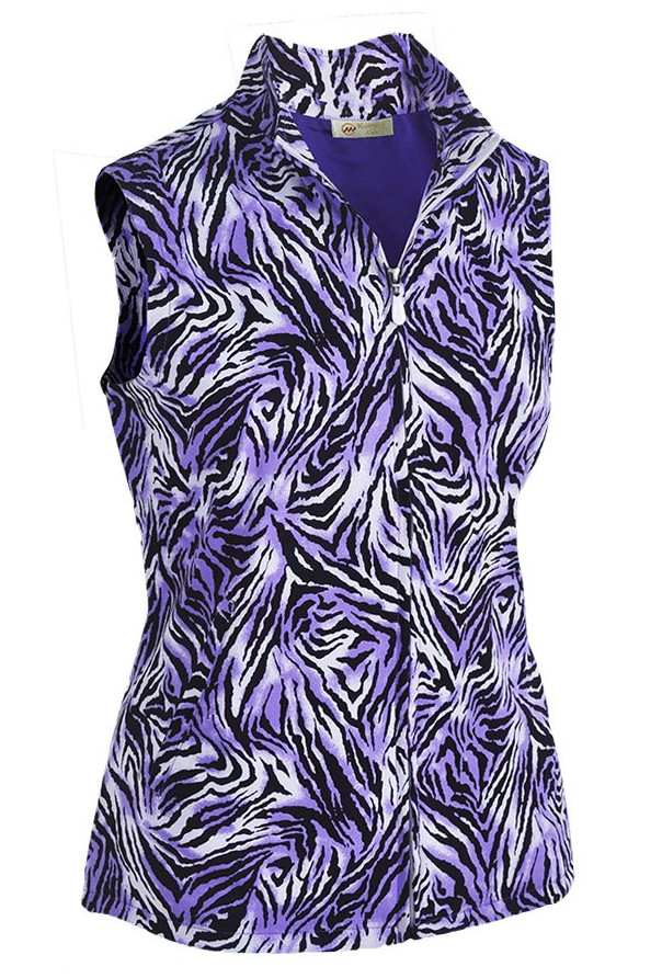 Monterey Club Ladies Print Plaid Golf Vests