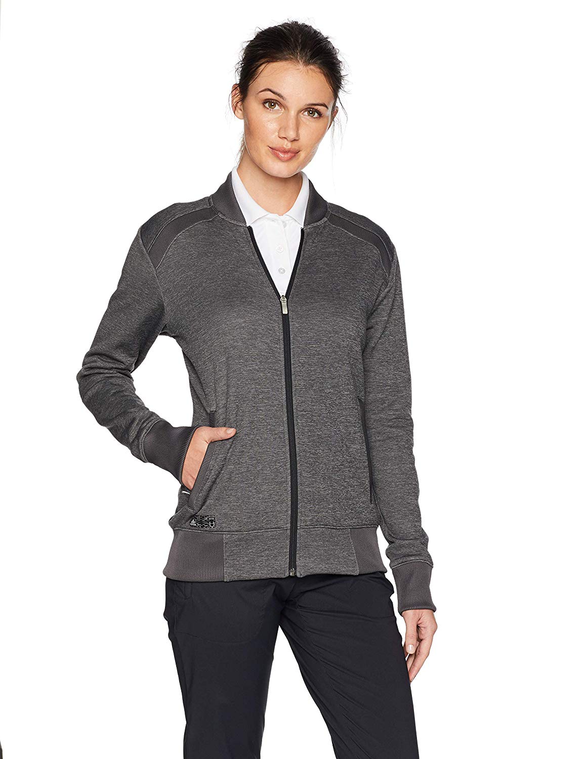 Womens Adidas Fashion Fleece Bomber Golf Jackets