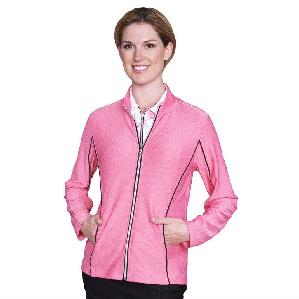 Monterey Club Ladies Dry Swing Honeycomb Textured Princess Seam Contrast Golf Jackets