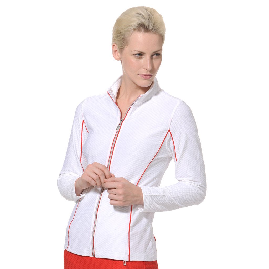 Monterey Club Ladies Dry Swing Honeycomb Textured Princess Seam Contrast Golf Jackets