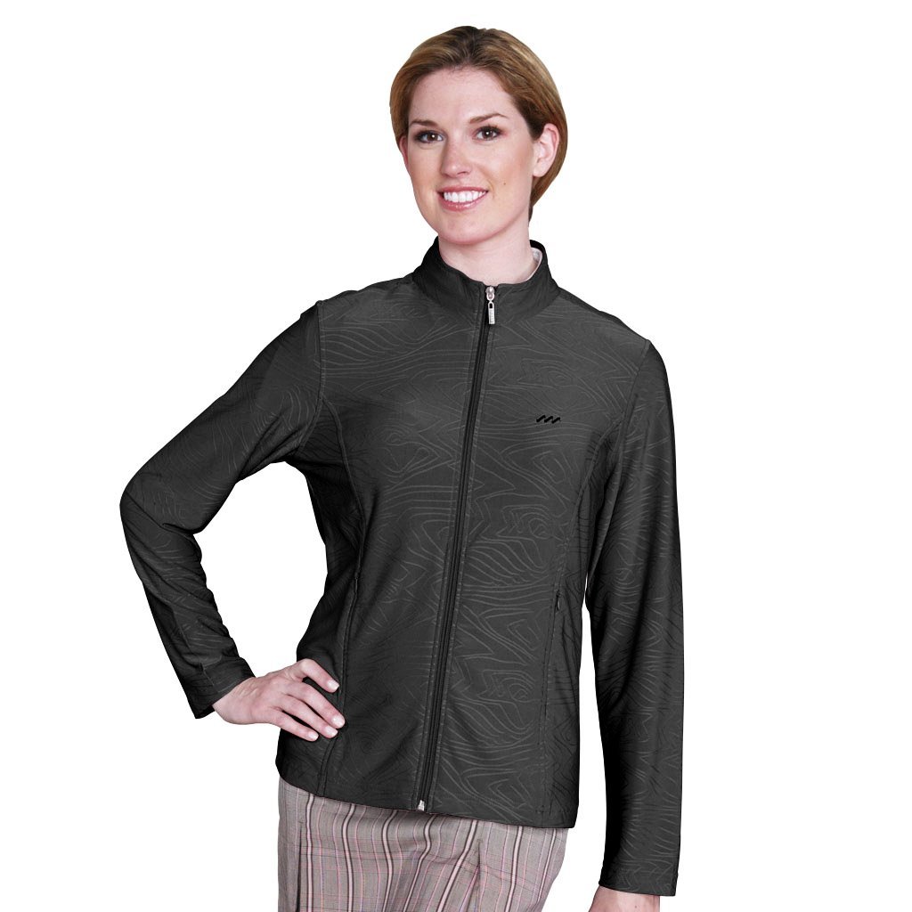 Womens Embossed Tonal Print Texture Golf Jackets