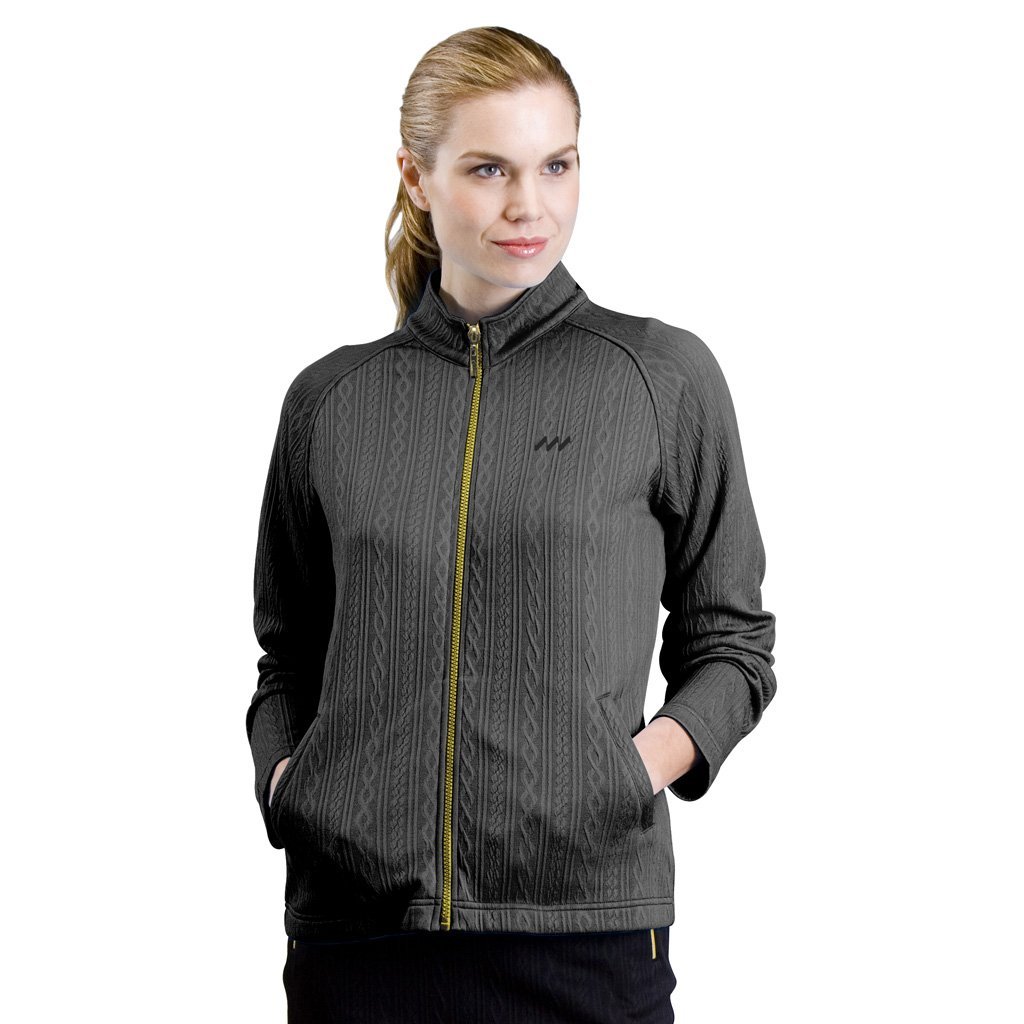 Womens Long Sleeve Solid Texture Moisture Wicking Golf Jackets