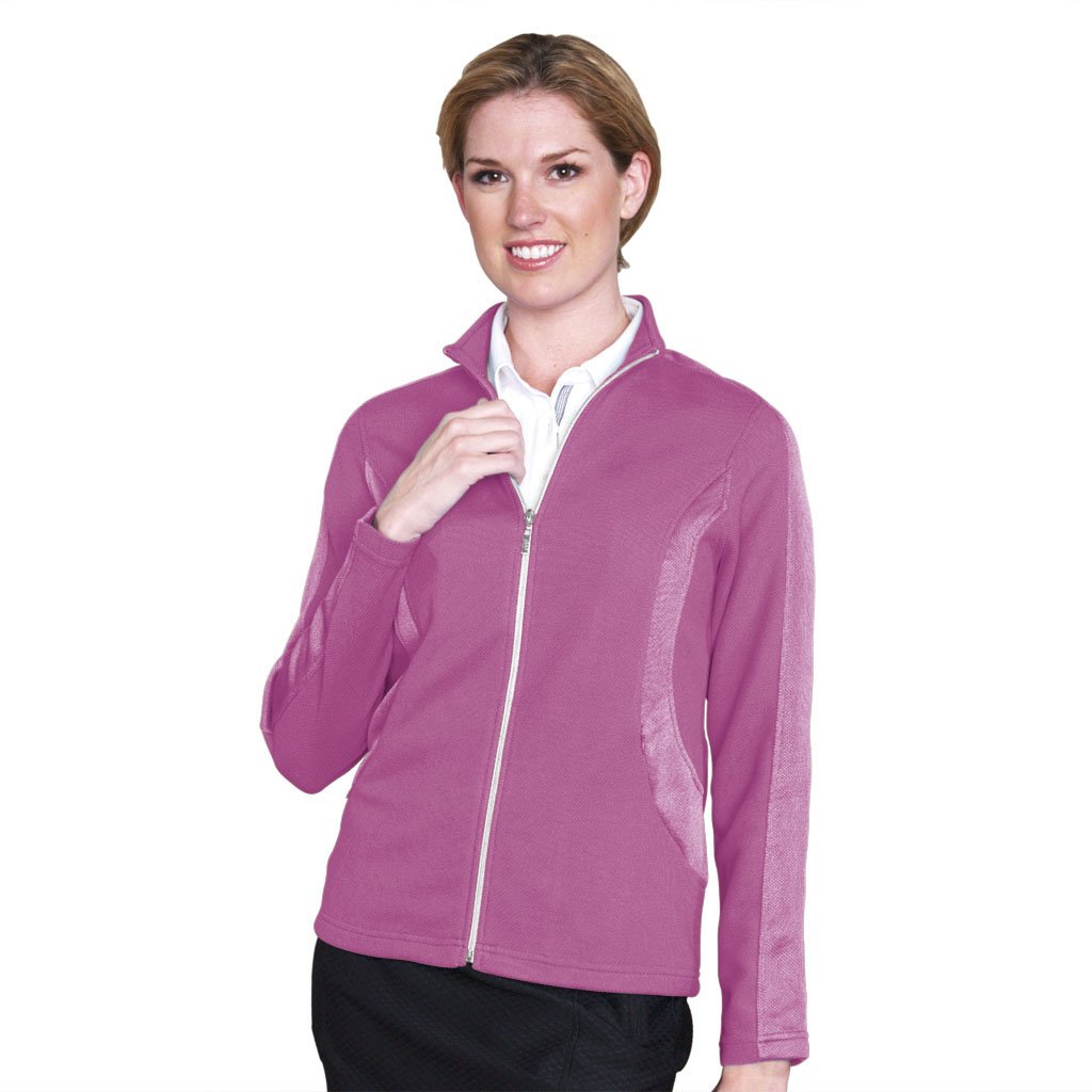 Monterey Club Ladies Texture Colorblock Long Sleeve Inset Golf Jackets