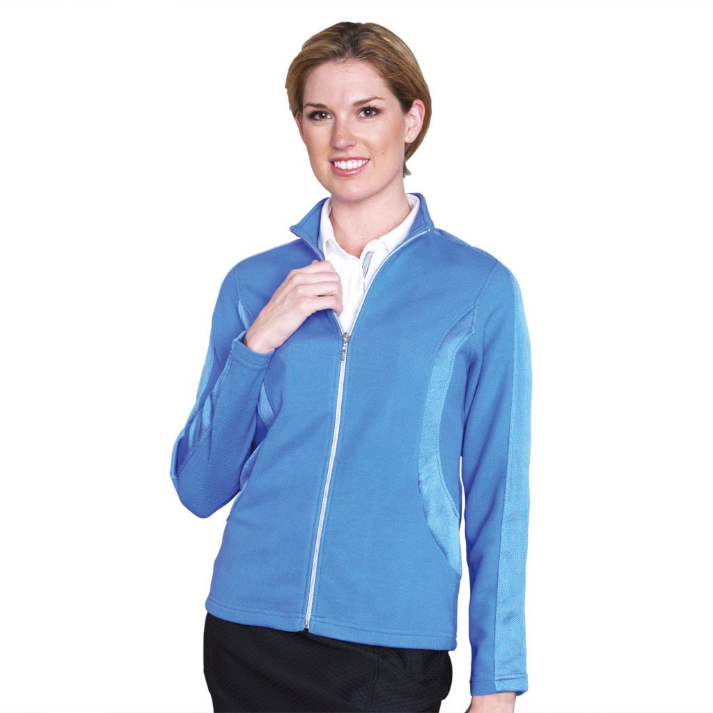 Monterey Club Ladies Texture Colorblock Long Sleeve Inset Golf Jackets