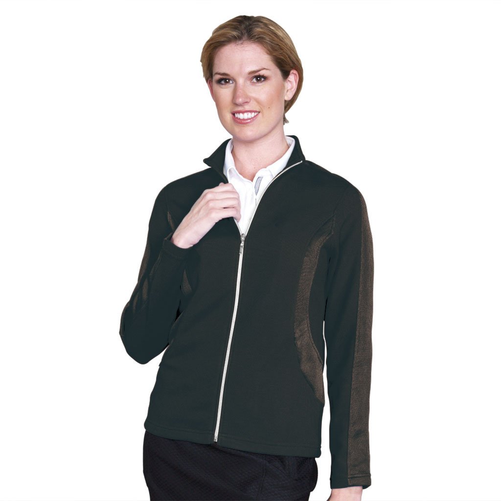Monterey Club Ladies Texture Colorblock Long Sleeve Inset Golf Jackets