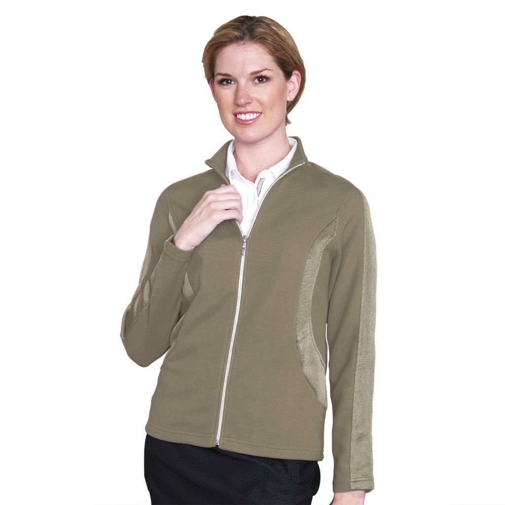 Monterey Club Ladies Texture Colorblock Long Sleeve Inset Golf Jackets