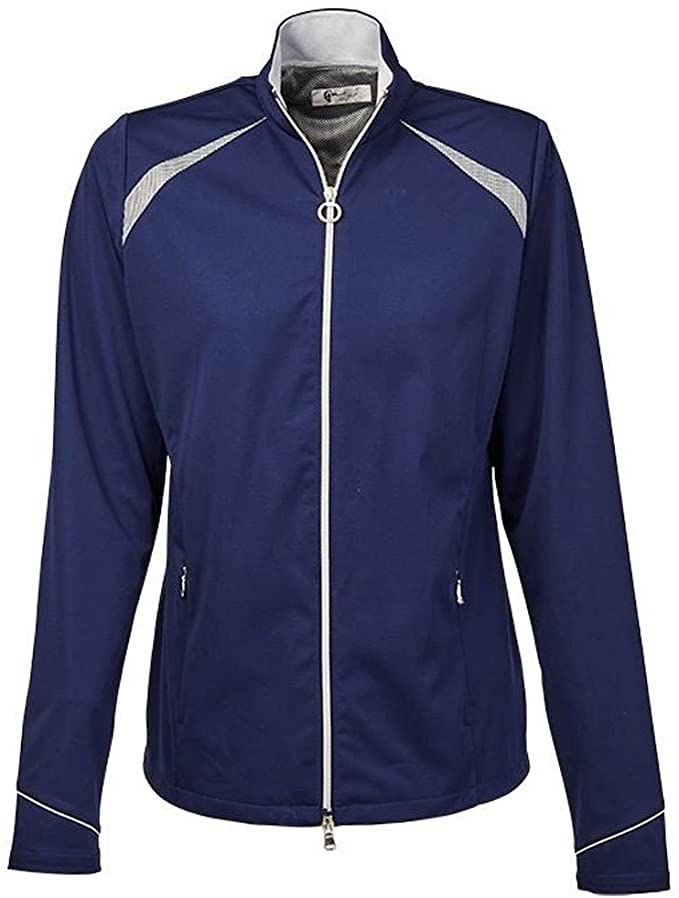 Womens Greg Norman Mesh Trim Knit Golf Jackets