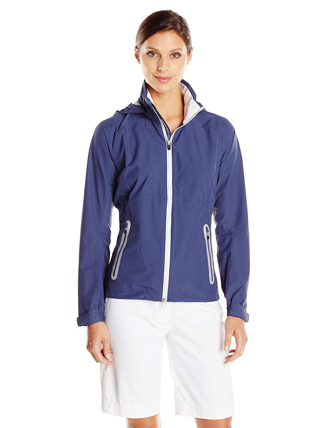 Womens Zero Restriction Hooded Olivia Packable Rain Golf Jackets