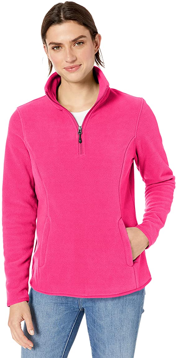 Amazon Essentials Womens Relaxed Fit Polar Fleece Golf Pullovers