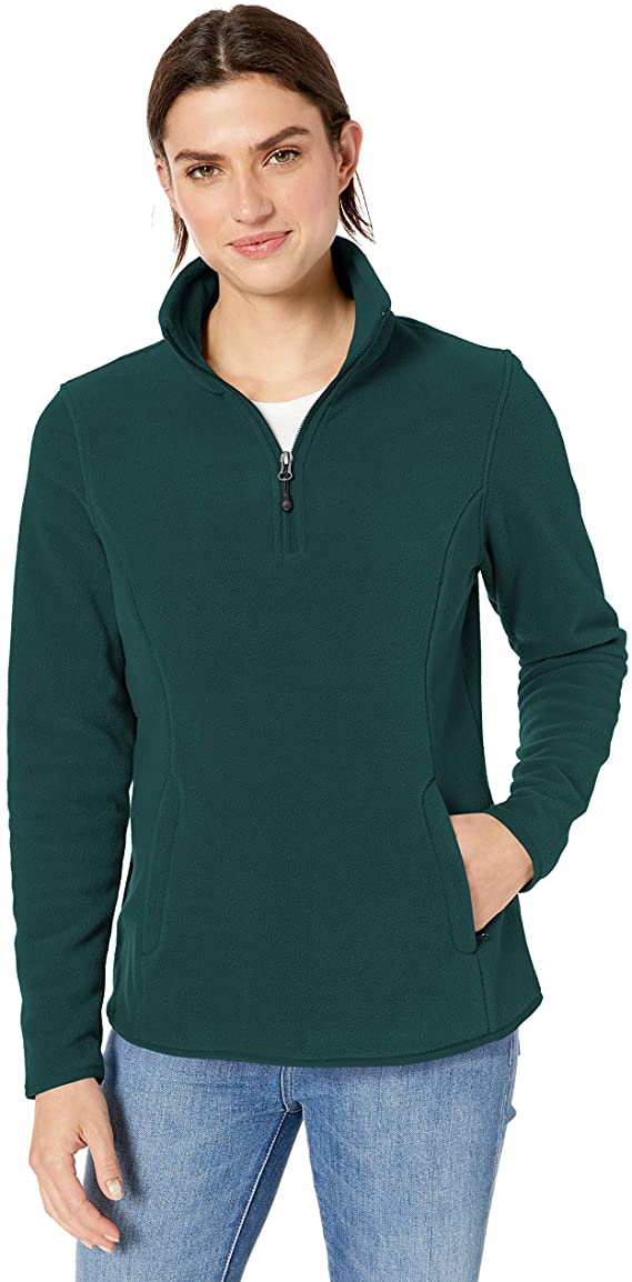 Amazon Essentials Womens Relaxed Fit Polar Fleece Golf Pullovers