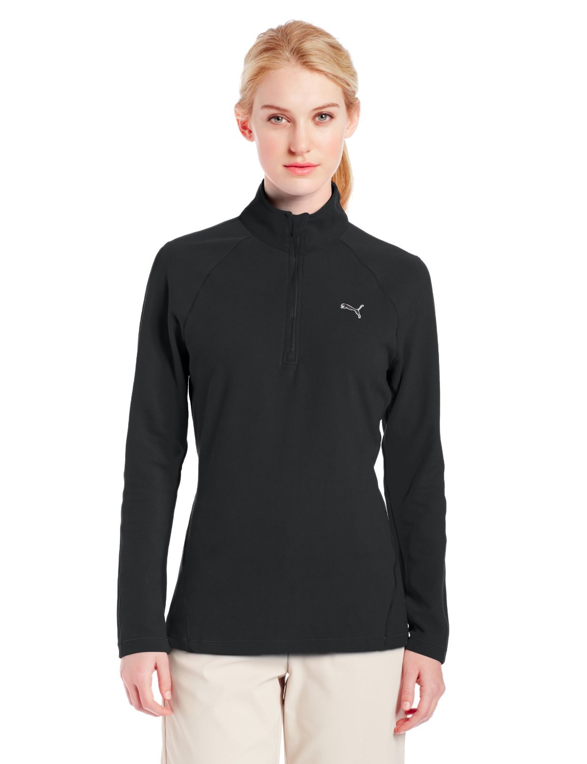 Womens NA Long Sleeve Half Zip Golf Tops