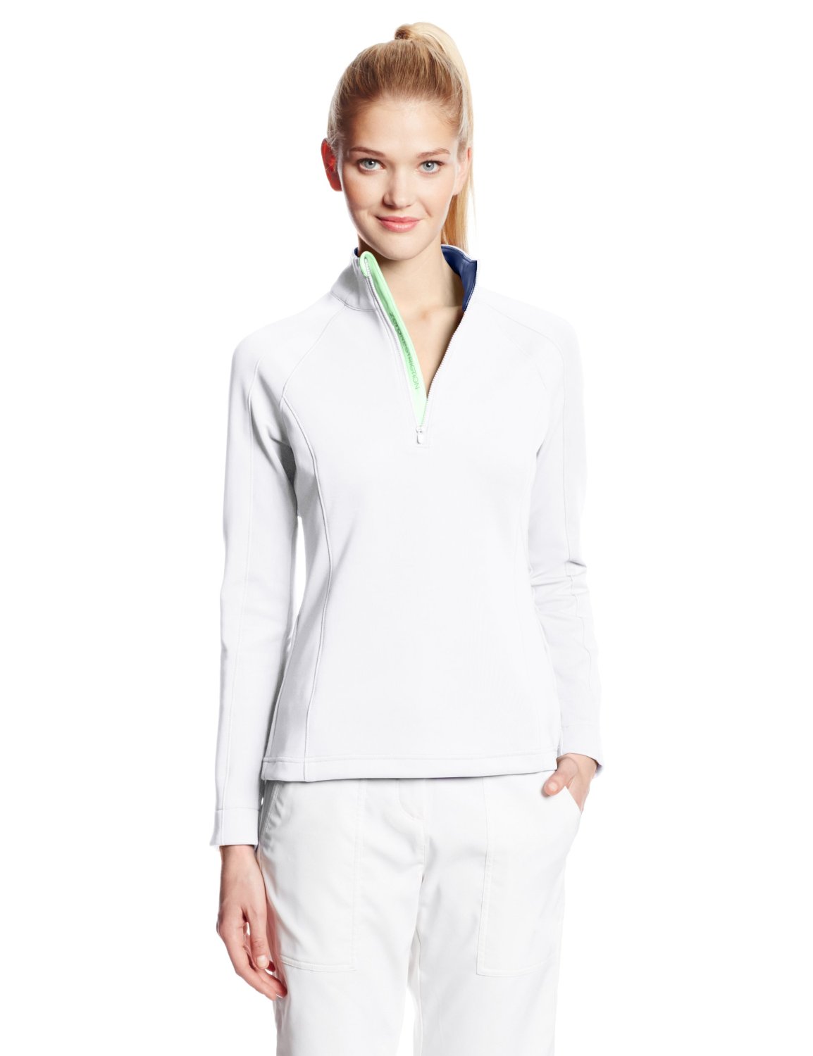 Womens Samantha Double Jersey Stretch Knit Golf Pullovers
