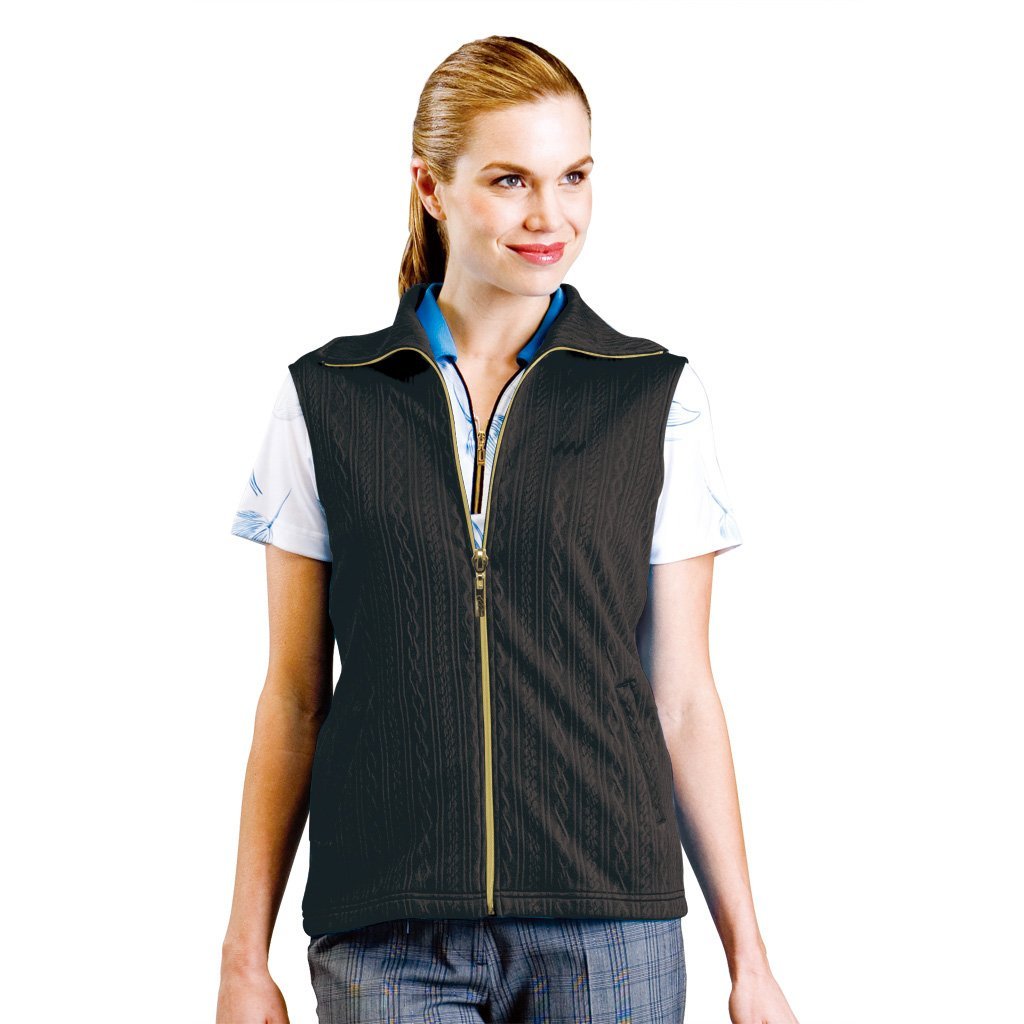 Monterey Club Double Cable Texture Detail Golf Vests for Women