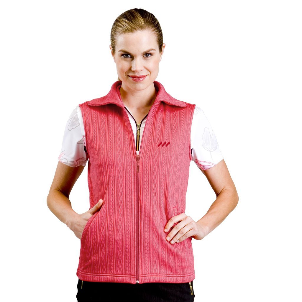 Womens Double Cable Texture Detail Golf Vests