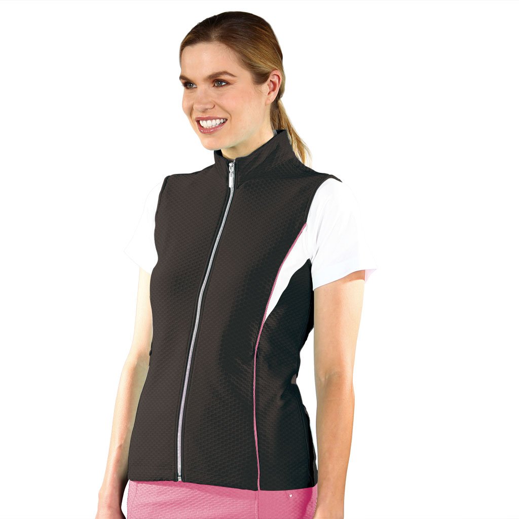 Monterey Club Ladies Dry Swing Honeycomb Texture Colorblock Insert Golf Vests