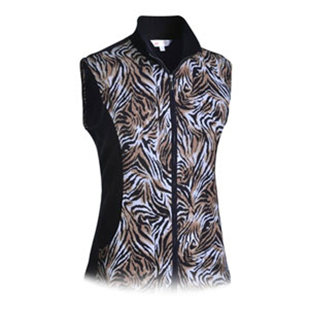 Monterey Club Leopard Print Satin Golf Sweater Vests