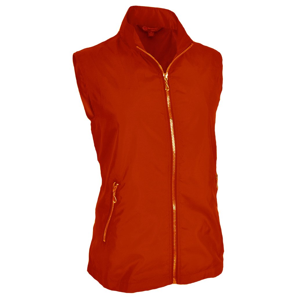 Womens Monterey Club Lightweight Mini Plaid Zip Up Golf Vests