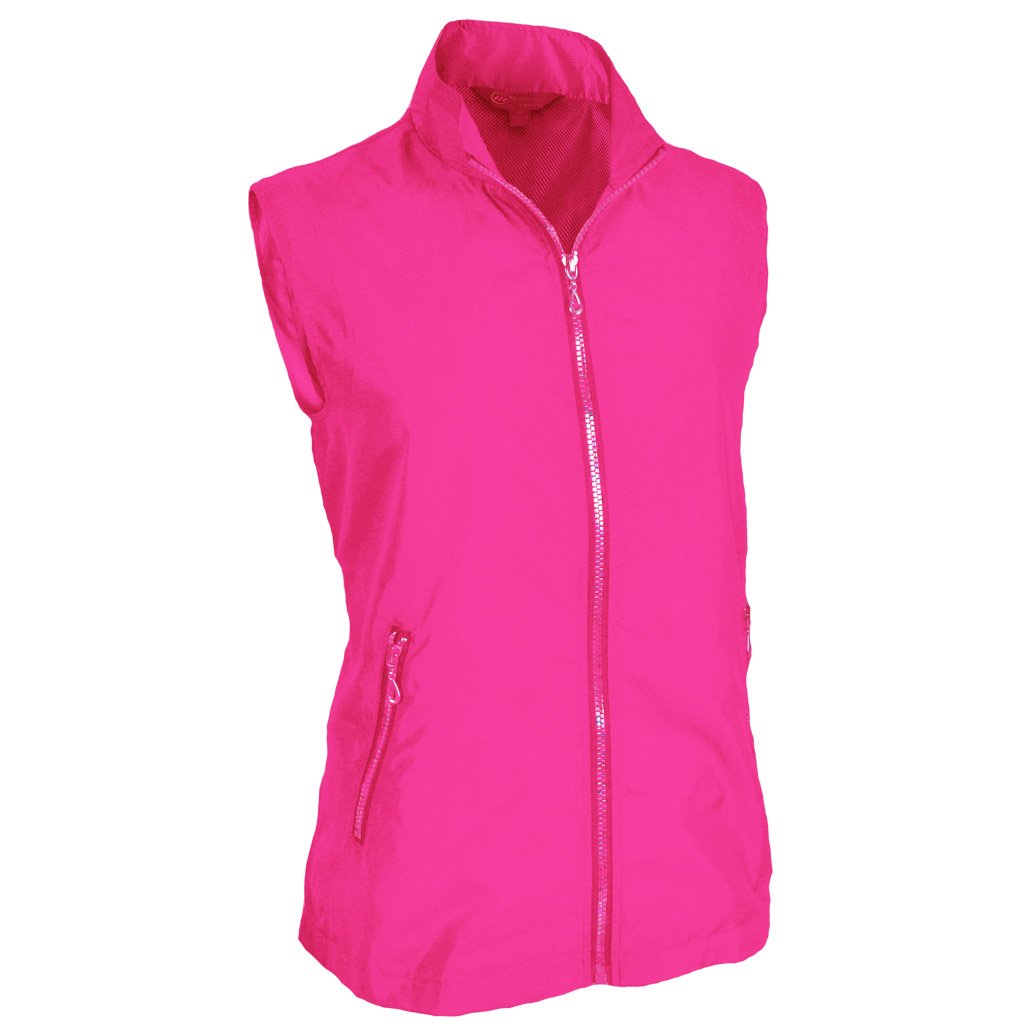 Monterey Club Ladies Lightweight Mini Plaid Zip Up Golf Vests