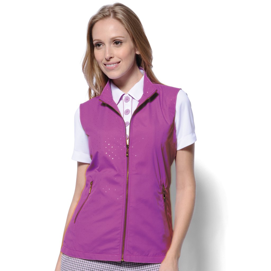 Monterey Club Ladies Lightweight Sparkling Dot Microfiber Poplin Golf Vests