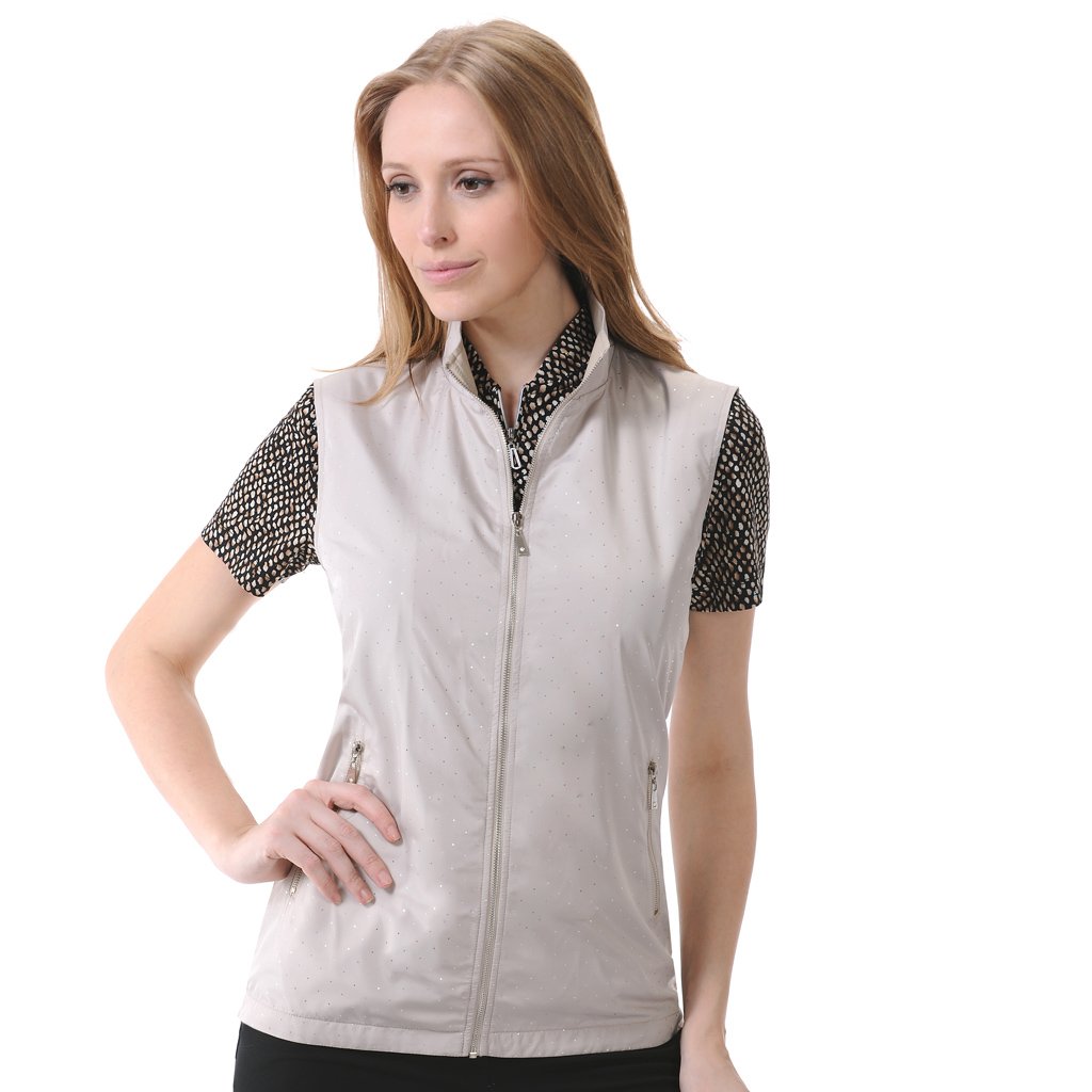 Monterey Club Ladies Lightweight Sparkling Dot Microfiber Poplin Golf Vests