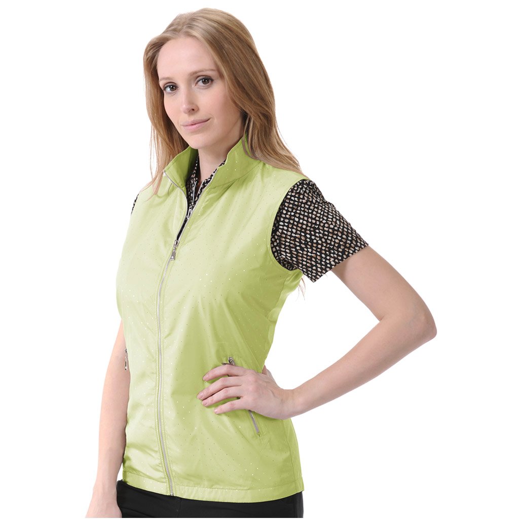 Womens Monterey Club Lightweight Sparkiling Dot Microfiber Poplin Golf Vests