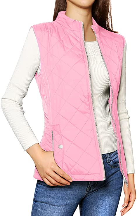 Allegra K Womens Stand Collar Lightweight Golf Vests