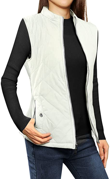 Allegra K Womens Stand Collar Lightweight Golf Vests