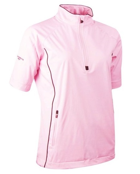 Womens Glenmuir Zip Neck Half Sleeved Piped Golf Windshirts