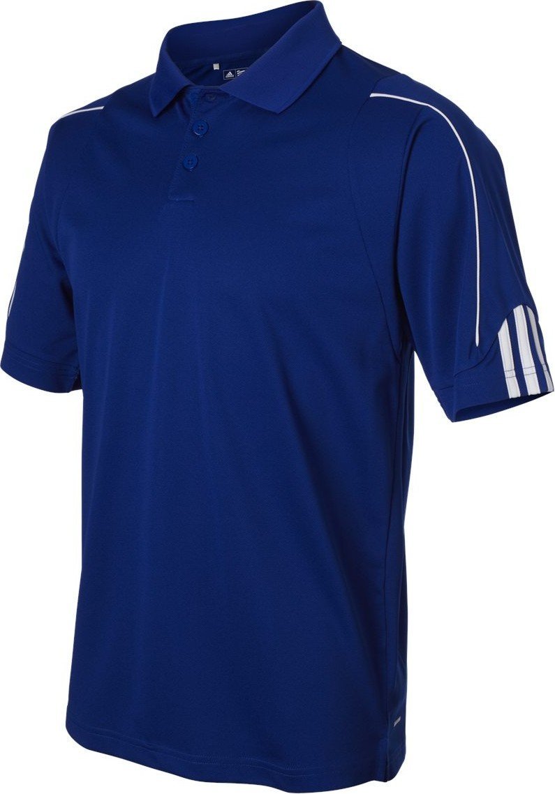 Adidas Mens A76 Climalite 3 Stripes Cuff Polo Shirts
