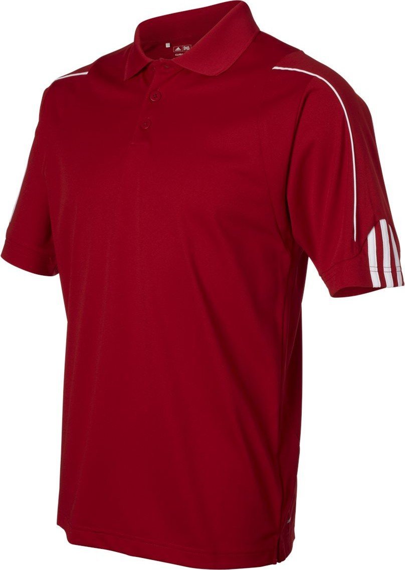 Mens Adidas A76 Climalite 3 Stripes Cuff Golf Polo Shirts
