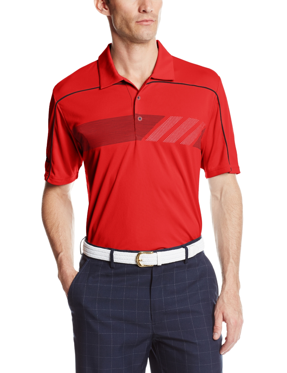 adidas red golf shirt