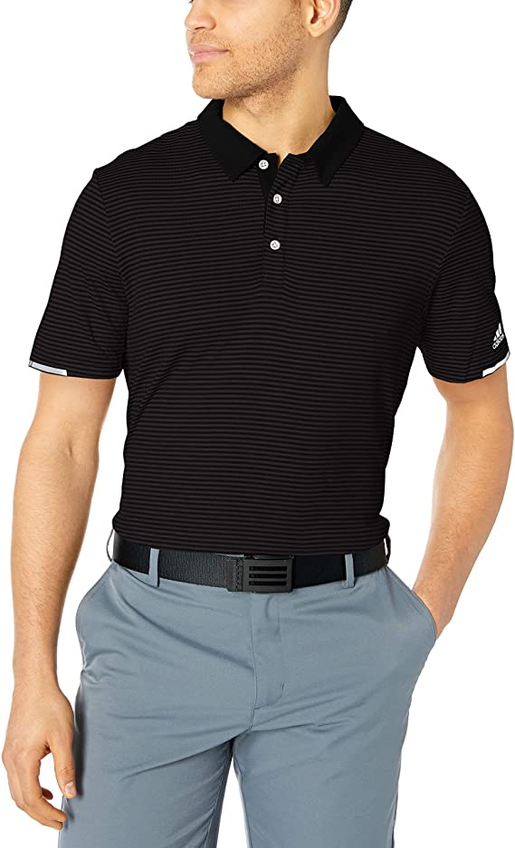 Adidas Mens Climachill Tonal Stripe Golf Polo Shirts