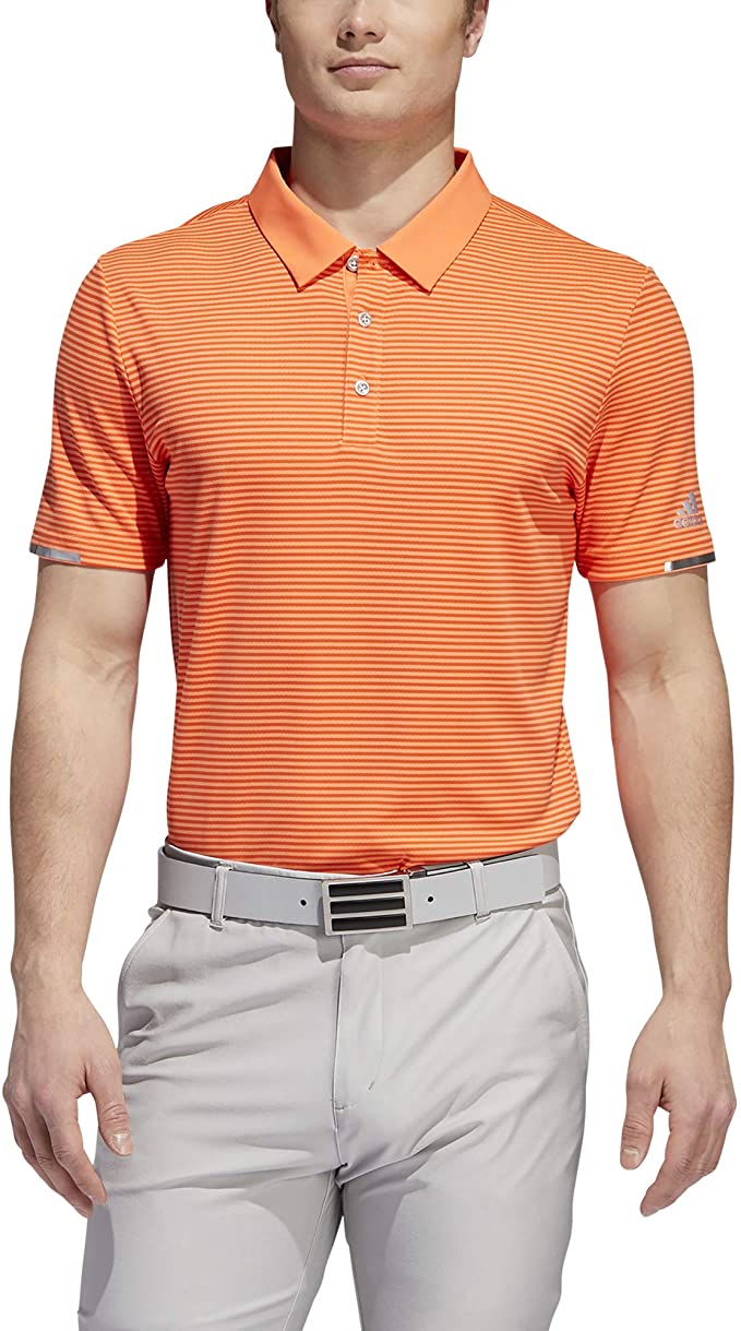 Adidas Mens Climachill Tonal Stripe Golf Polo Shirts