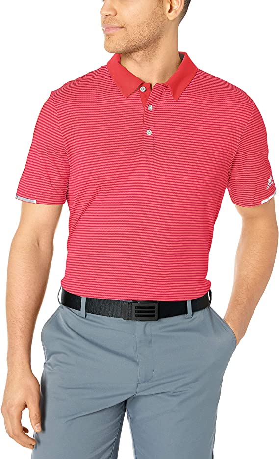 Adidas Mens Climachill Tonal Stripe Golf Polo Shirts