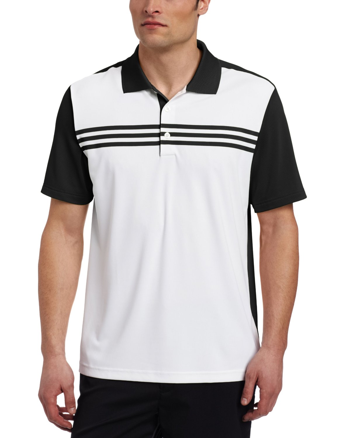Adidas Mens Climacool 3 Stripes Color Block Polo Shirts