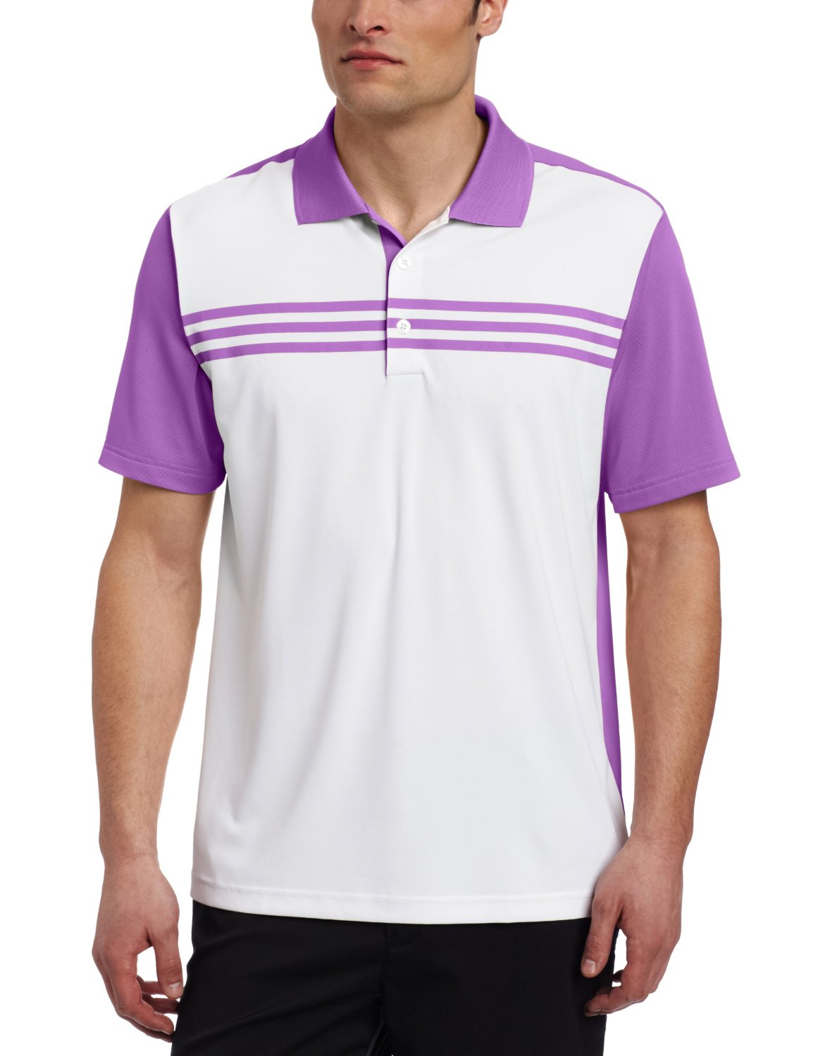 adidas golf puremotion climacool 3 stripes sleeve polo