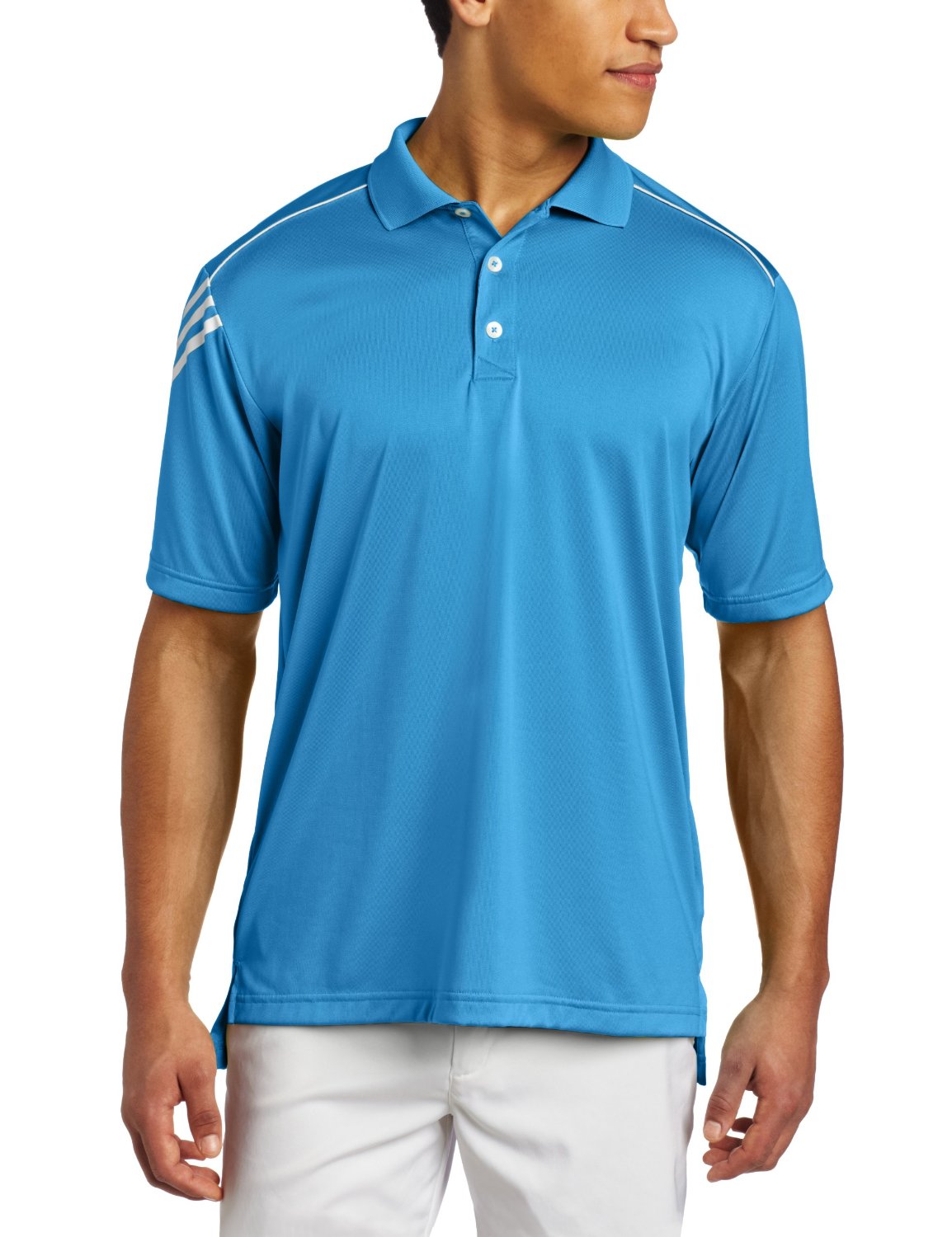 Mens Adidas ClimaCool 3 Stripes Golf Polo Shirts