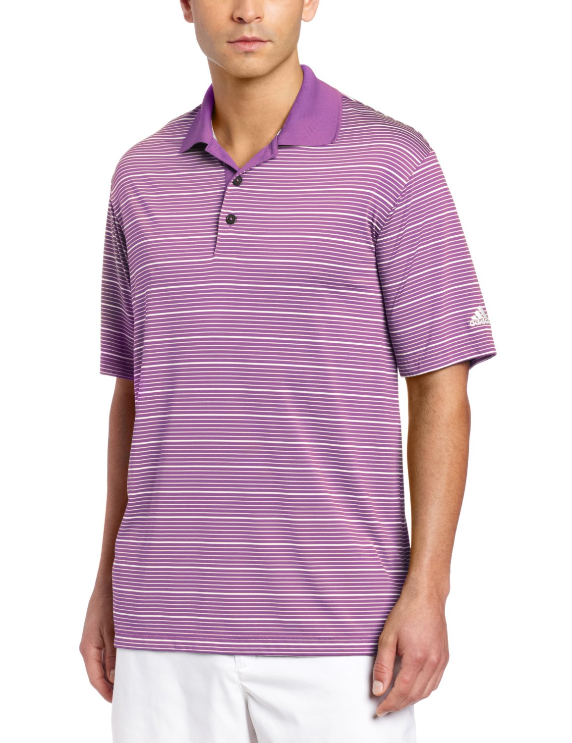 Adidas Mens Climalite Two Color Stripe Polo Shirts