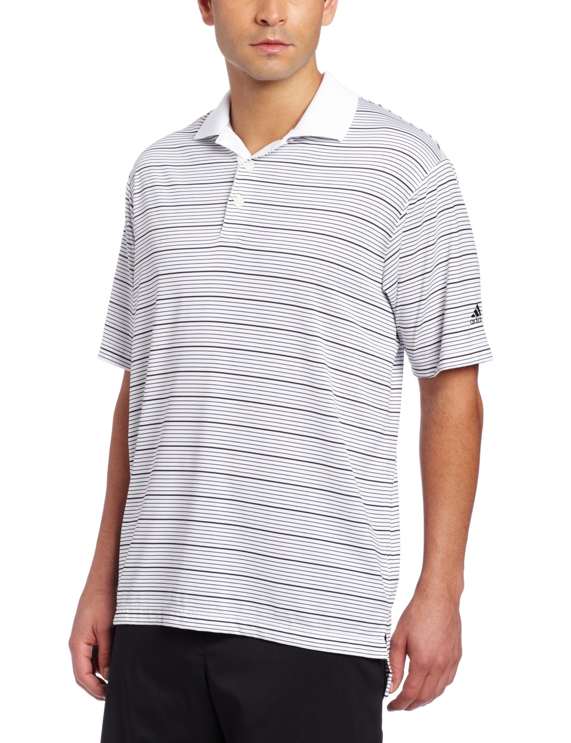Adidas Mens Climalite Two Color Stripe Golf Shirts