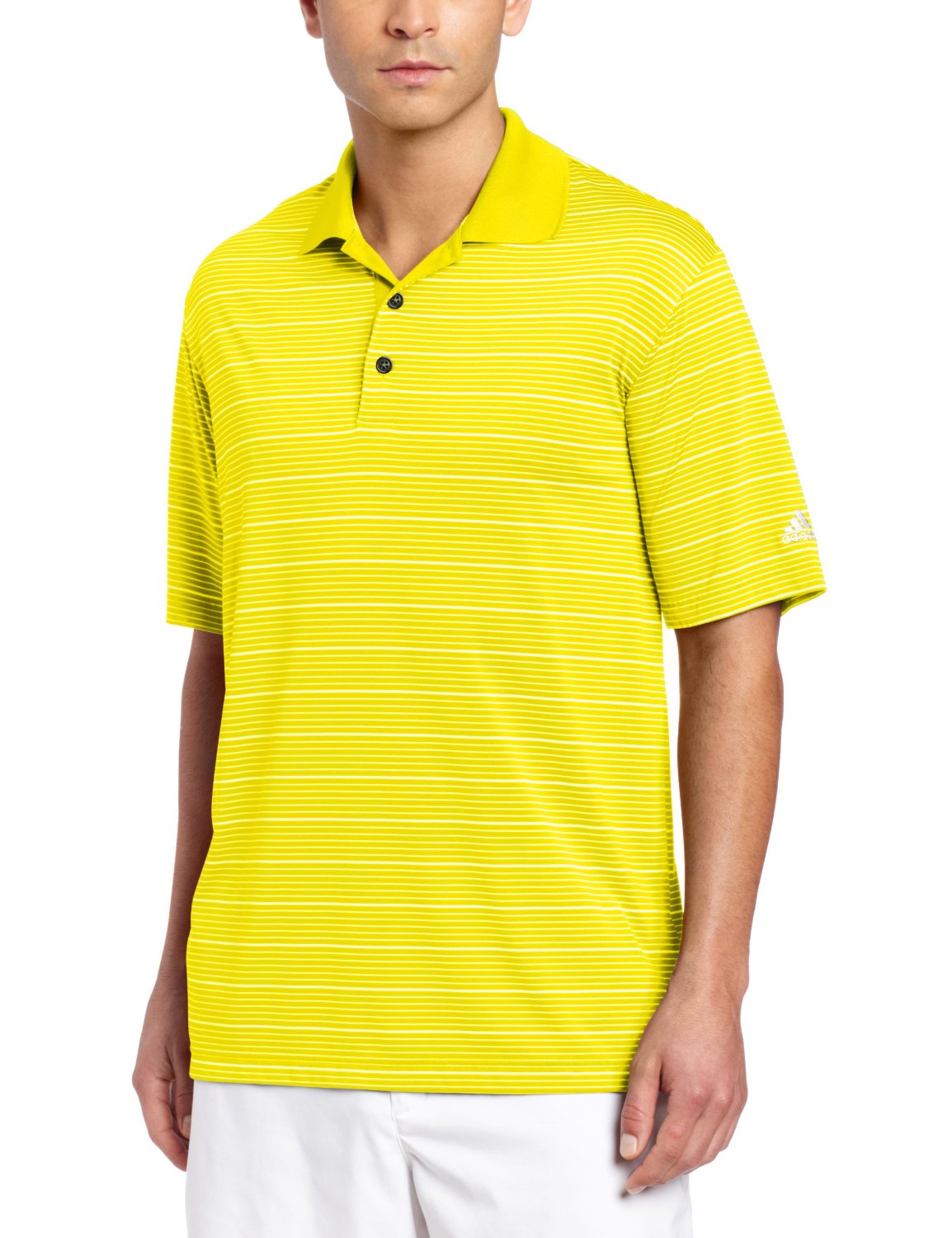 Mens Adidas Climalite Two Color Stripe Golf Polo Shirts