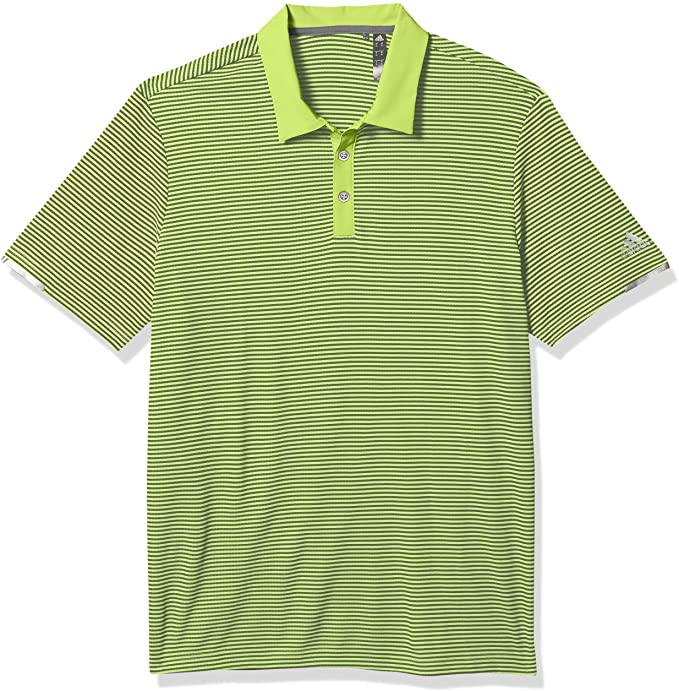 Mens Adidas Heat.Rdy Striped Golf Polo Shirts