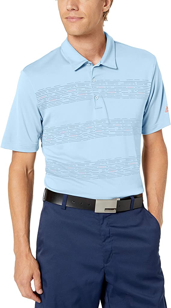 Adidas Mens Plaid Golf Polo Shirts