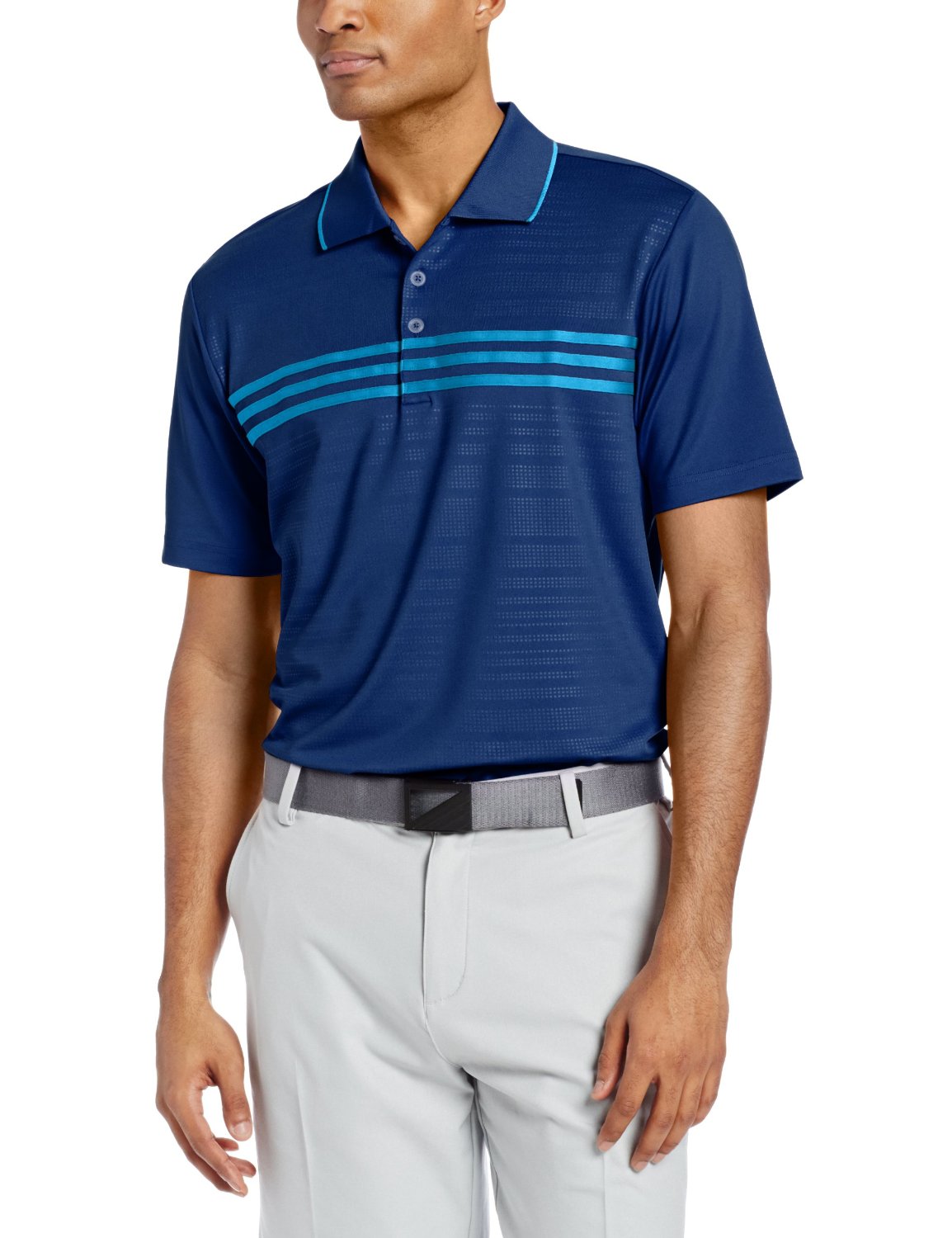 Adidas Mens Puremotion Climacool 3 Stripes Chest Golf Polo Shirts