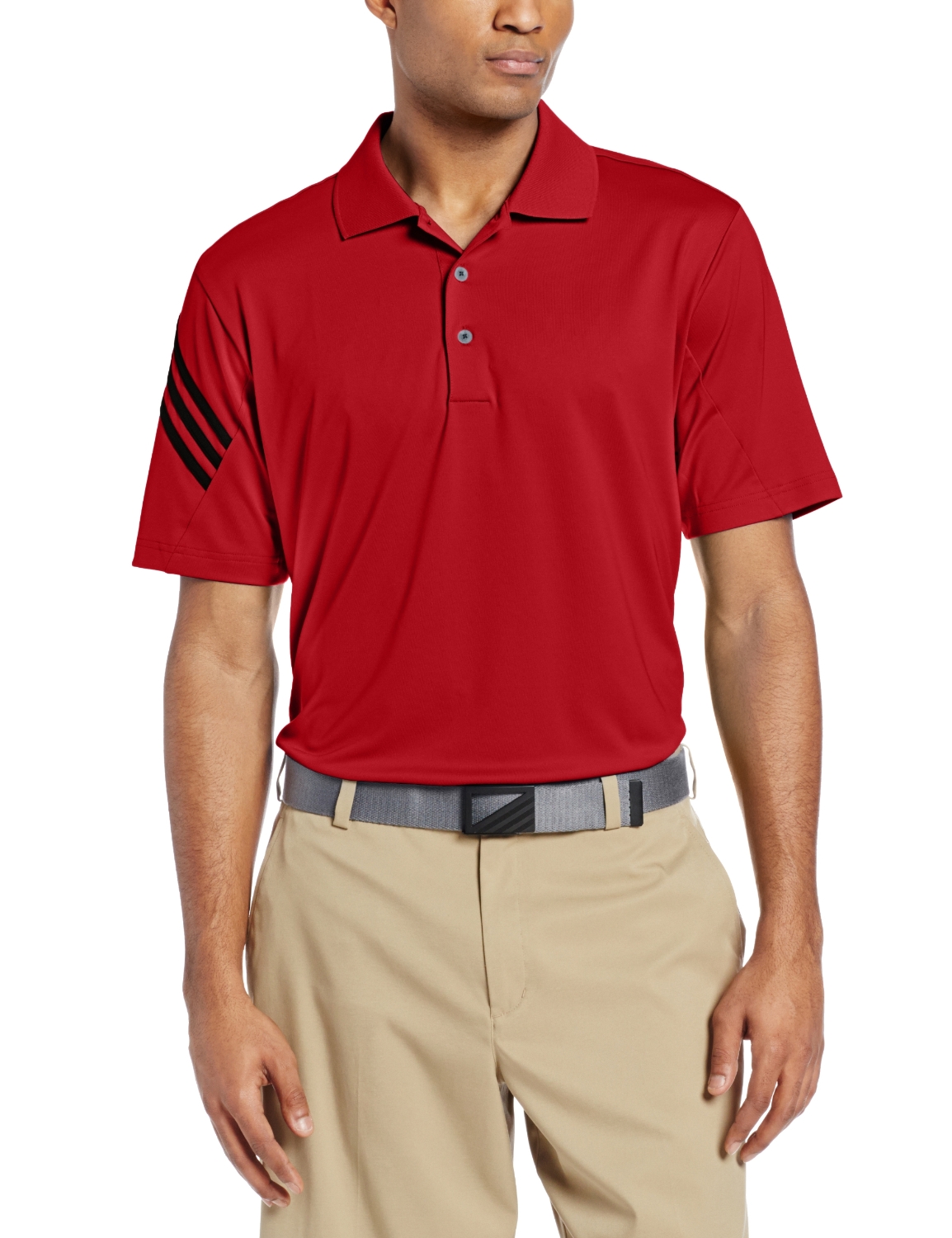 adidas golf men's puremotion climacool 3 stripes chest polo