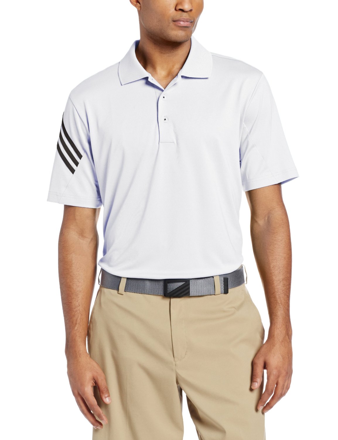 Adidas Mens Puremotion Climacool 3 Stripes Sleeve Polo Shirts