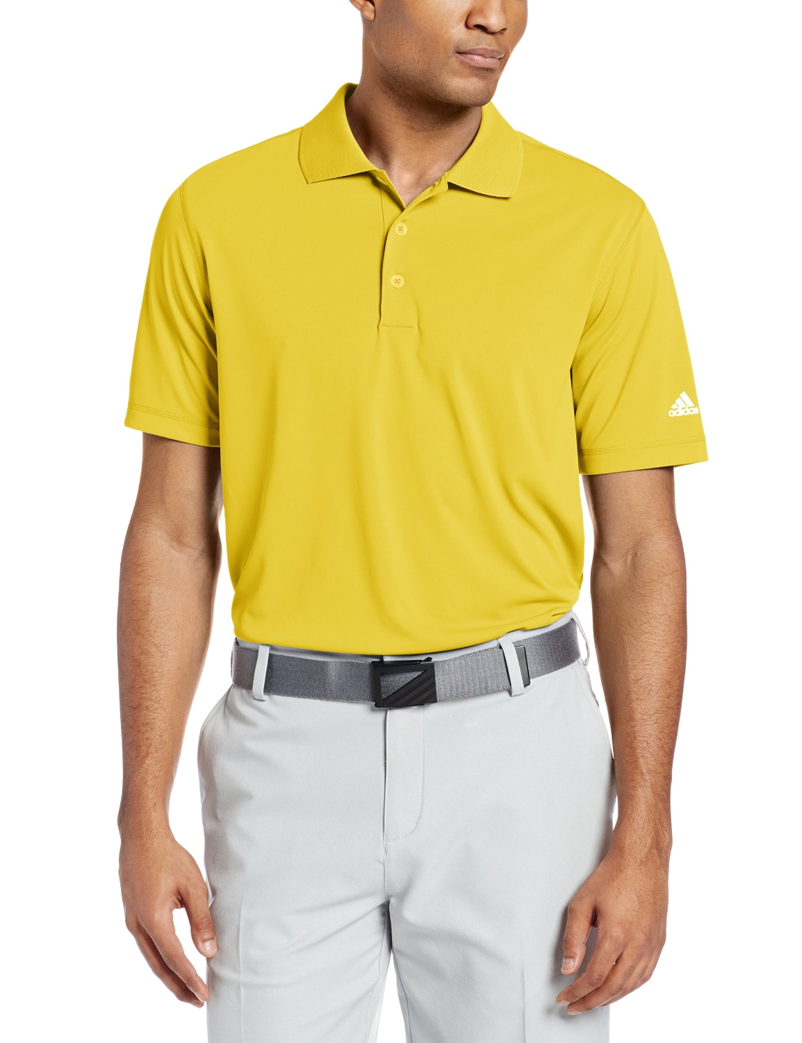 adidas yellow golf shirt